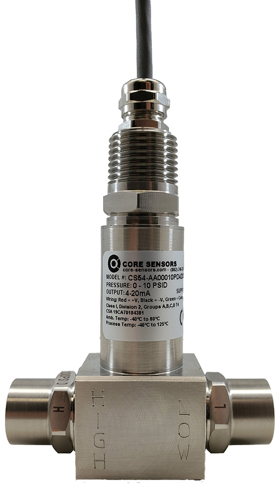 Core Sensors CS84 Intrinsically Safe Differential Pressure Transducer