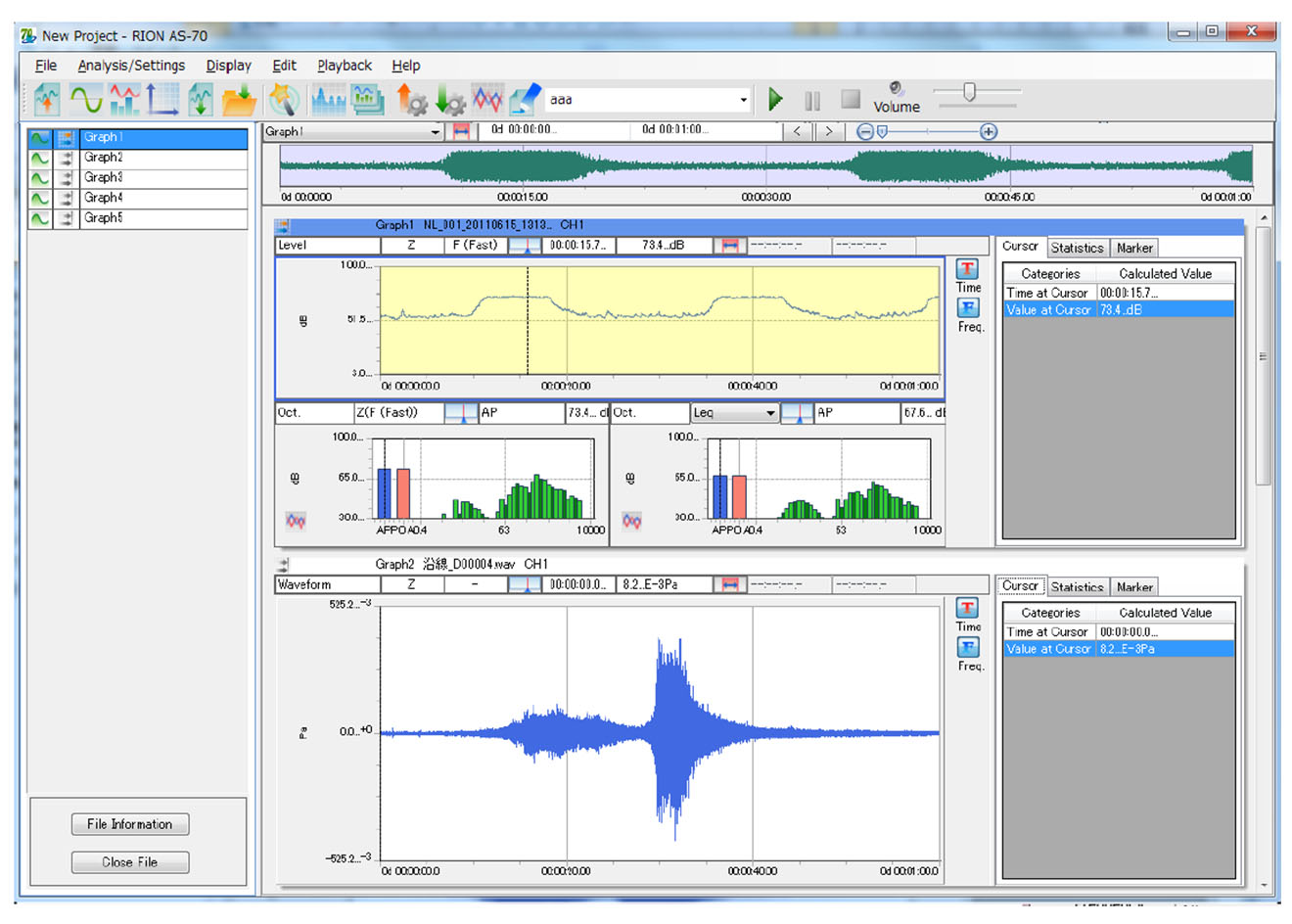 Rion AS-70 Waveform Analysis Software