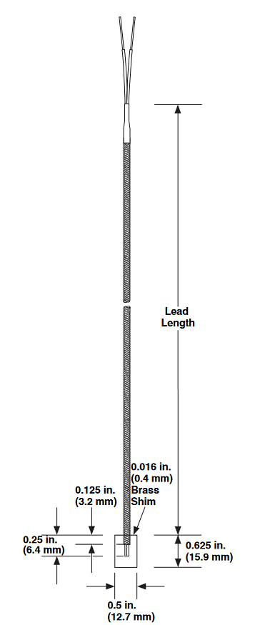Watlow Brass Shim Style Thermocouple
